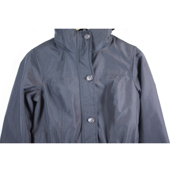 Hollister Women's Jacket Size Medium Quilted Long Adjustable Hooded Rain Winter - Picture 5 of 14